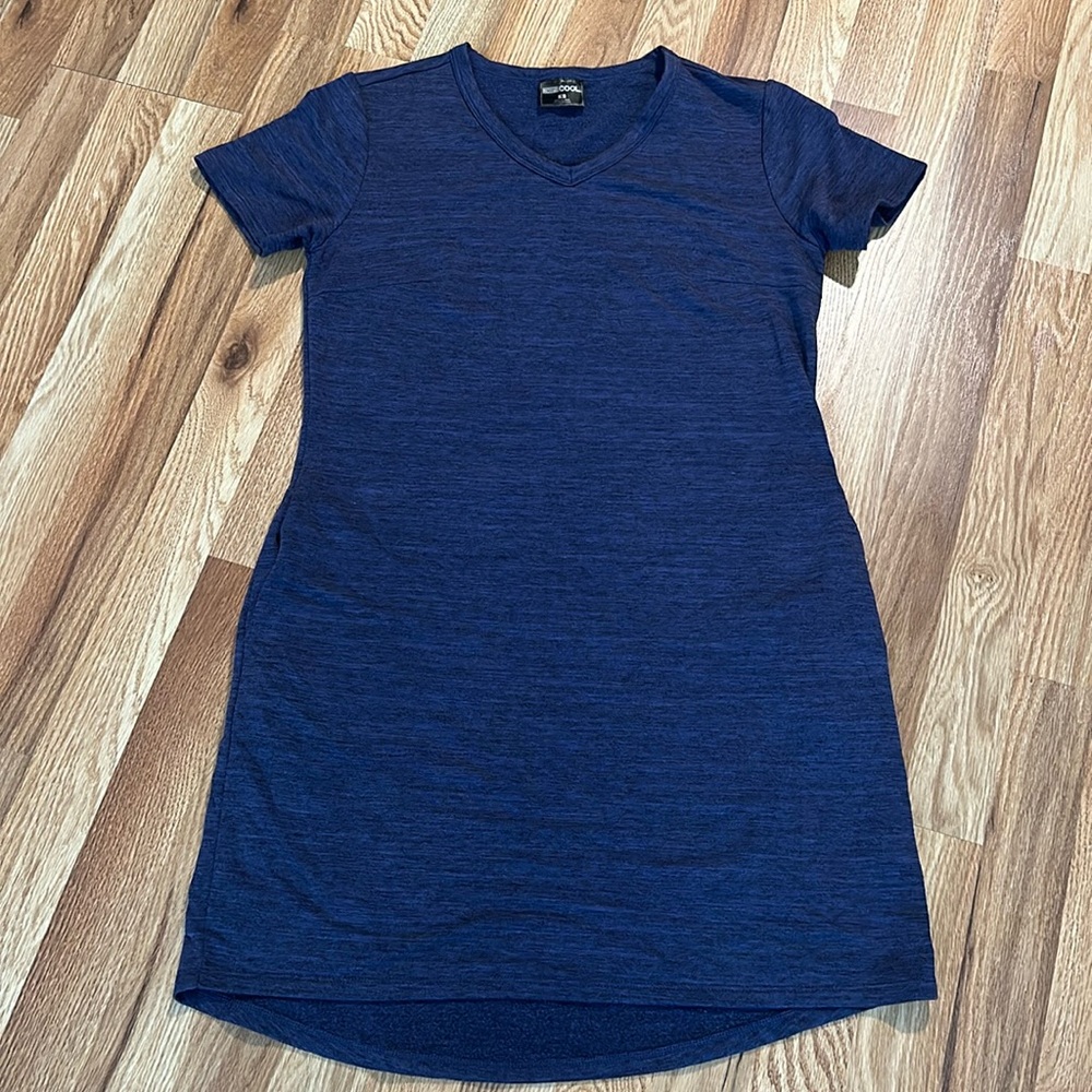 32 degrees Cool Blue shirt sleeved V-Neck T-Shirt dress size S